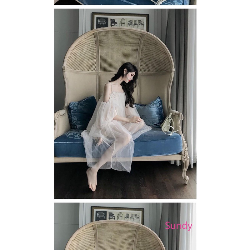 Đầm Trễ Vai Phối Lưới Phong Cách Quyến Rũ Cho Nữ