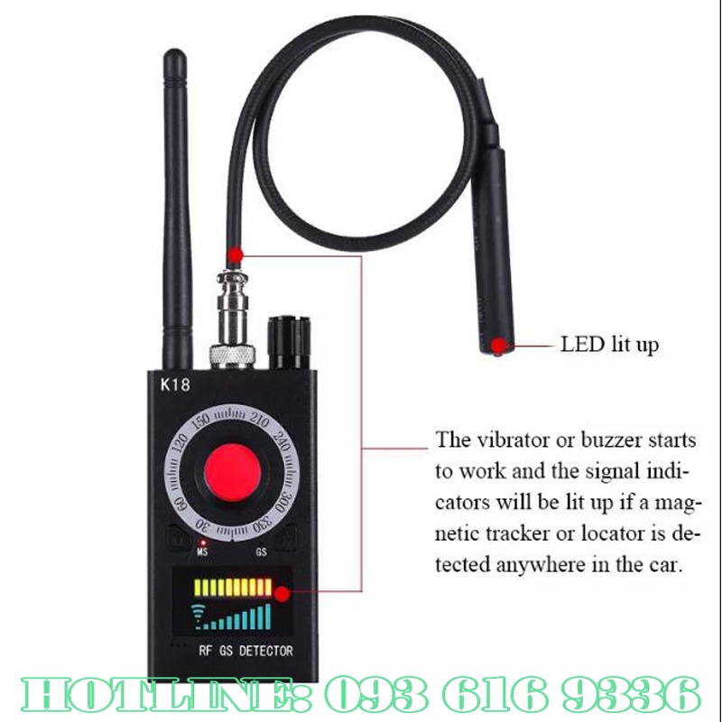 Máy Dò Camera ☢𝐅𝐑𝐄𝐄 𝐒𝐇𝐈𝐏☢ Tìm thiết bị Theo Dõi, Định Vị - Máy Dò Thiết Bị Định Vị GPS K18 - slc.vn