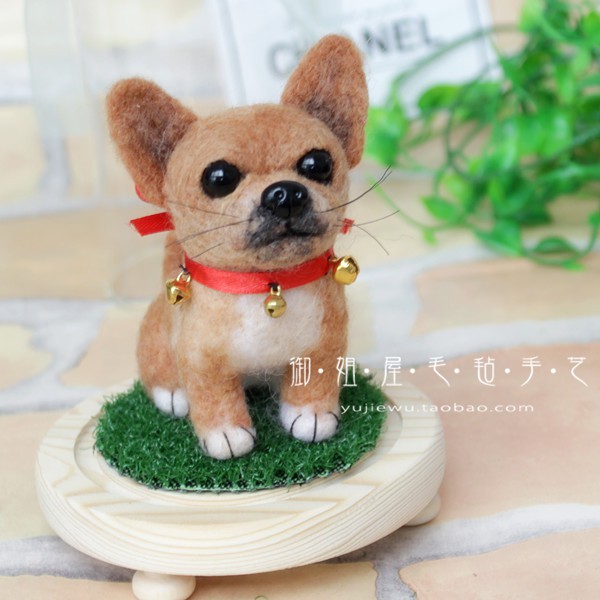 len mô phỏng chó cưng Chihuahua thuần làm thủ công