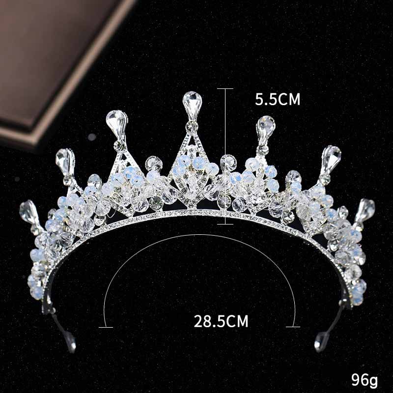 Băng đô cài tóc hình vương miện đính hạt giả ngọc trai