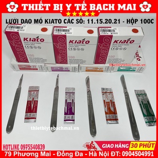 [Combo 100 Cái] Lưỡi Dao Mổ Số 11 KIATO + Cán Dao Mổ Số 3