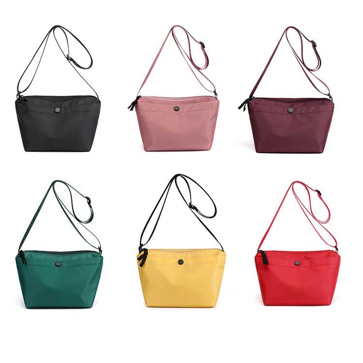 Túi Đeo Chéo nylon Màu Trơn Chống Nước Thời Trang Cho Nữ