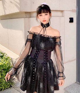[ẢNH THẬT] Đầm Gothic Galaxy (kèm chocker)