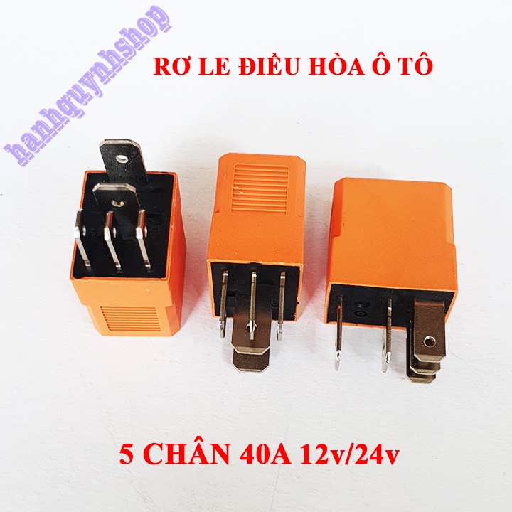 Rơ le điều hòa ô tô 5 chân 12V 40A hoặc 24V 40A màu cam loại 1 (giá bán 1 cái)