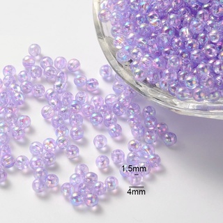 Hạt Nhựa Tròn 4mm và 6mm Trong Suốt Ánh Hologram