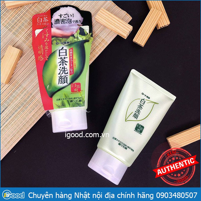 IGOOD - Sữa rửa mặt trà xanh Rohto Shirochasou Nhật Bản 120g