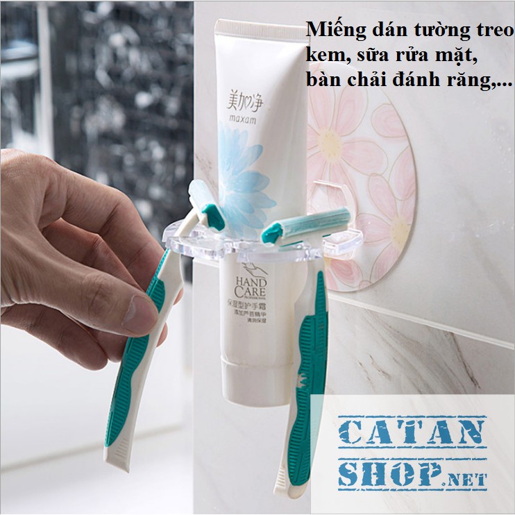 Miếng dán tường treo bàn chải đánh răng, kem, dao cạo râu, móc treo vật dụng gia đình GD288-MDTreoBanChai