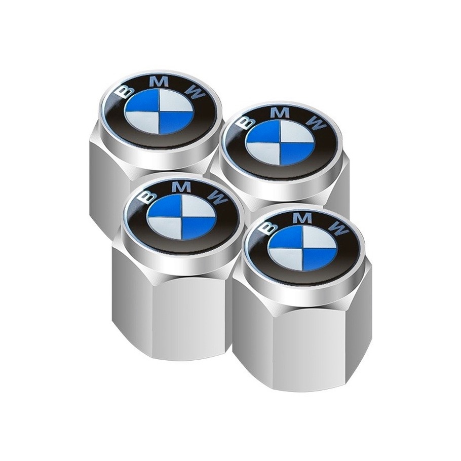 Set 4 Nắp Van Bánh Xe Hơi Bmw Bằng Nhôm Màu Đen / Bạc