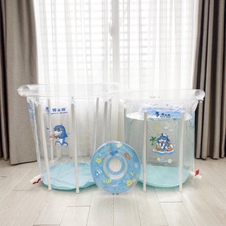 Bể tắm đứng cho trẻ sơ sinh bể bơi cho bé sơ sinh doctor dolphin trong nhà 80*80 tặng kèm phao cổ bóng chơi cho bé