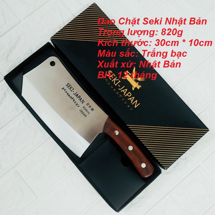 Dao chặt xương / gà Seki thép không gỉ cán gỗ sắc bén