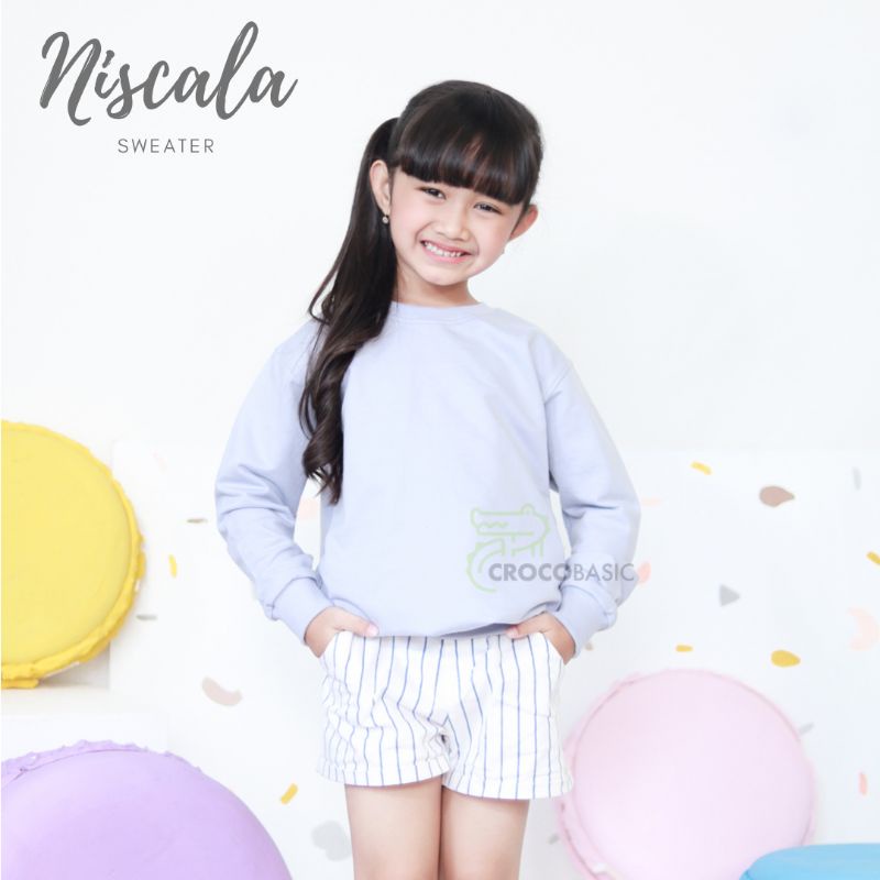 Áo Len Cổ Thuyền Màu Xám Nhạt Thời Trang Xu Hướng Unisex Từ 1 Đến 10 Tuổi