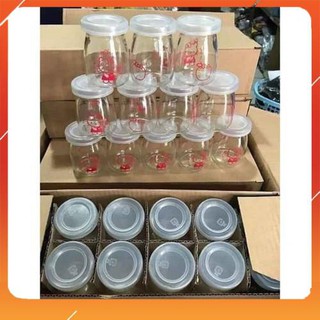 Bộ 12 hũ thủy tinh làm sữa chua dễ thương 7 cm - Hũ Yaourt - Hủ sữa chua thủy tinh