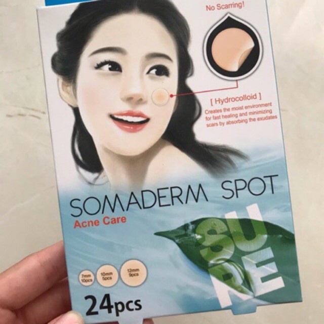 Miếng dán mụn somaderm spot Hàn Quốc 24 miếng ko lộ, có thể trang điểm.( N T K N10)