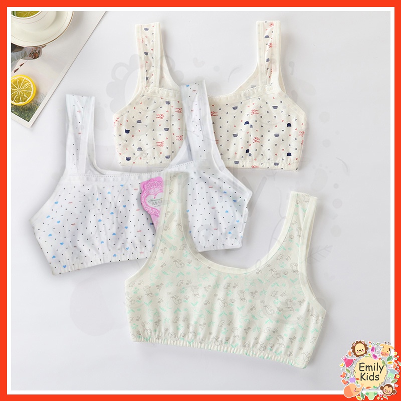 Áo Ngực Thể Thao Bằng Cotton Mềm Kháng Khuẩn Thoải Mái An Toàn Cho Bé Gái Từ 8-16 Tuổi Đến 30-50Kg