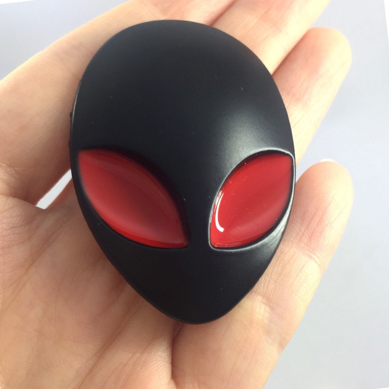 Phụ kiện dán trang trí hình đầu người ngoài hành tinh 3D độc đáo cho xe hơi / xe máy