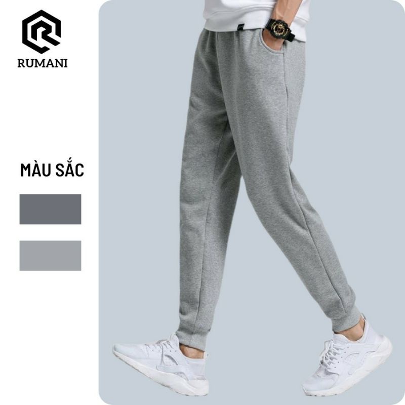 Quần dài thể thao chất nỉ bông ấm mềm mại nam nữ chất dày dặn mặc thoải mái RUMANI