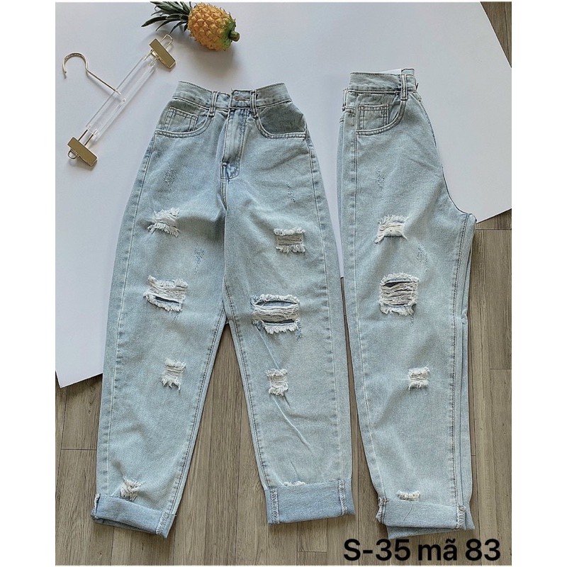 Quần baggy jean nữ ✈️FREESHIP✈️ quần baggy jean nữ rách size đại Bigsize từ 40kg đến 80kg Ms83 - thời trang jean 2KJean