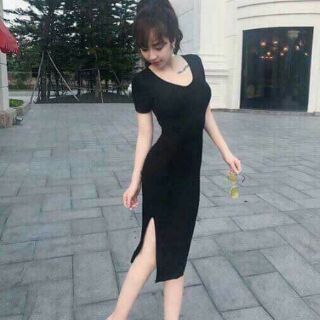 Váy len gân body