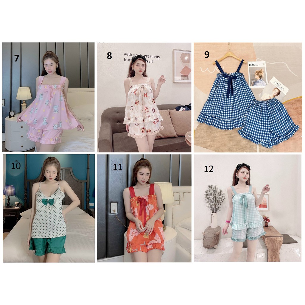[MUA 1 TẶNG 1] Đồ Bộ 2 Dây Lụa Latin - ĐÙI / LỬNG (P2)
