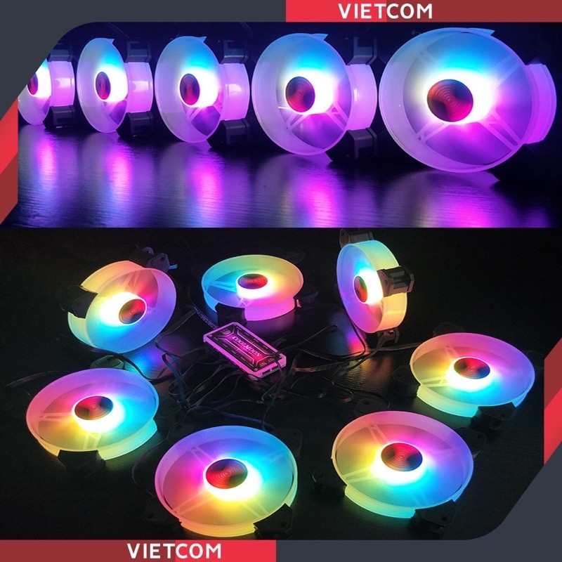 Fan Case Coolmoon Y1 -Led RGB Đồng Bộ HUB Côlmoon