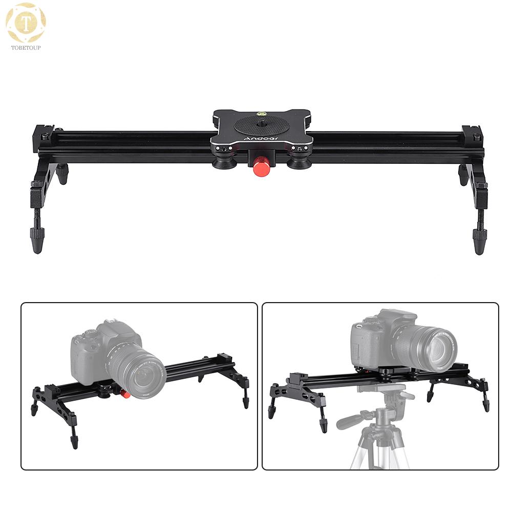 Shipped within 12 hours】 Andoer 40cm/ 15.7in Bearing Type Portable Aluminum Alloy Camera Track Dolly Slider Stabilizer Rail System Max. Load 6kg/ 1.3lb for DSLR Camera DV Camcorder Video Film Making Track Slider [TO]