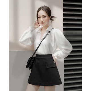 Quần Giả Váy Phối Túi Màu Đen Hàng Thiết Kế Cao Cấp Chuẩn Form, Tôn Dáng