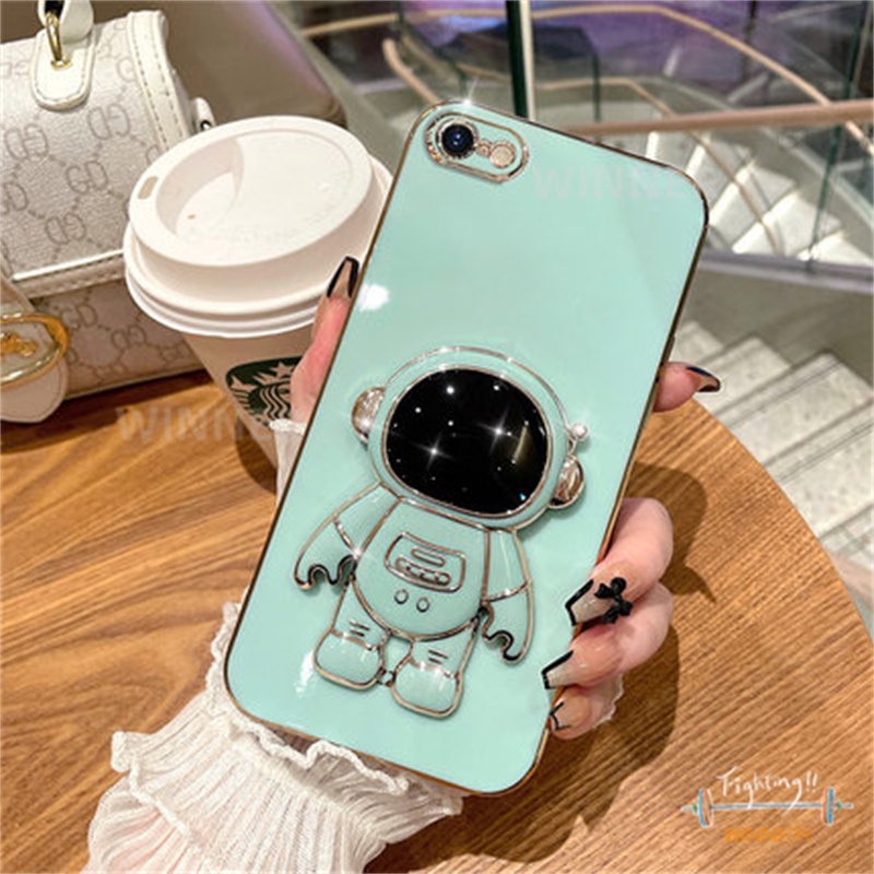 Ốp lưng iPhone 6s plus 6s 6 6plus 7 7plus 8 8 plus Ốp Điện Thoại Tpu In Hình Phi Hành Gia Kèm Giá Đỡ Cho YHY