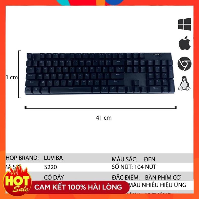 [Xịn]Bàn phím cơ giá rẻ LED TOMATO Gaming RGB máy tính bàn có dây S220