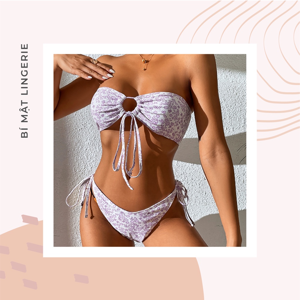 Bikini 2 mảnh sexy tôn vòng 1 buộc dây hoa nhí xinh xuất sắc hàng có sẵn hot trend 2023