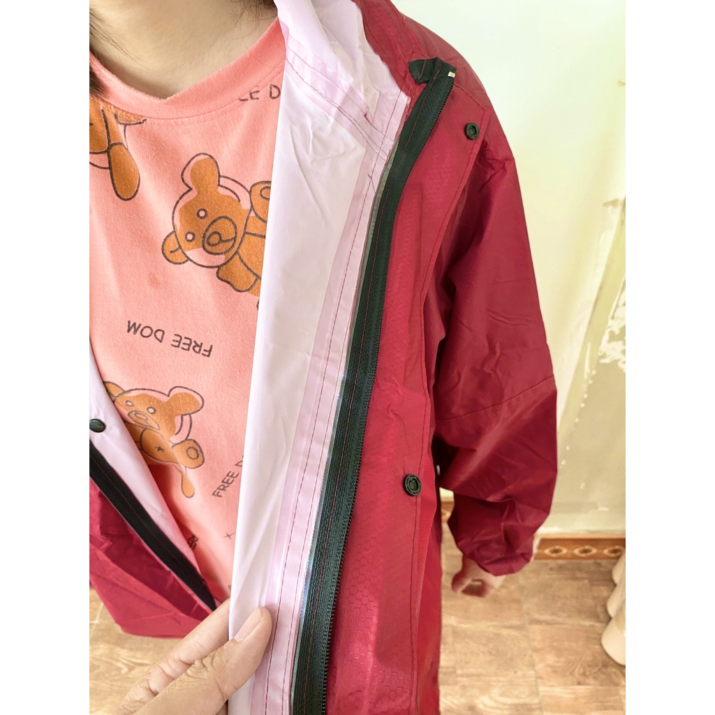 Áo mưa khoác măng tô -Trong suốt chống thấm tốt - Áo mưa thời trang nữ - Chất liệu Vải dù da cá chống thấm tốt loại 1
