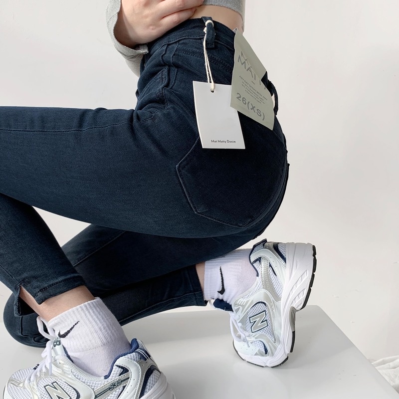 Quần jeans dài lưng cao thời trang cho nữ