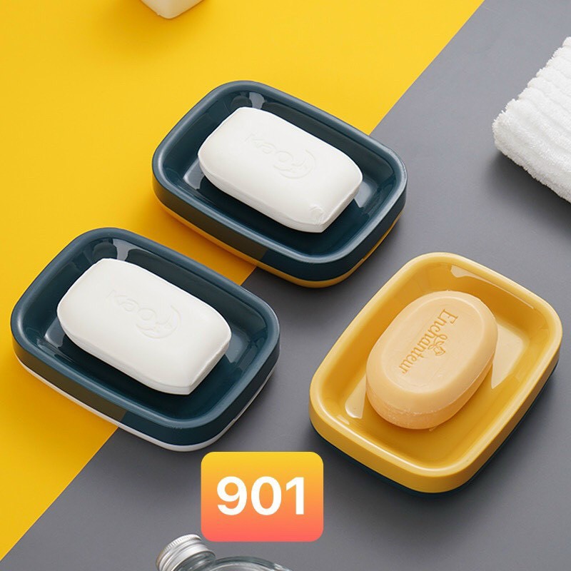 Khay đựng xà phòng, xà bông 2 lớp có rãnh thoát nước 901