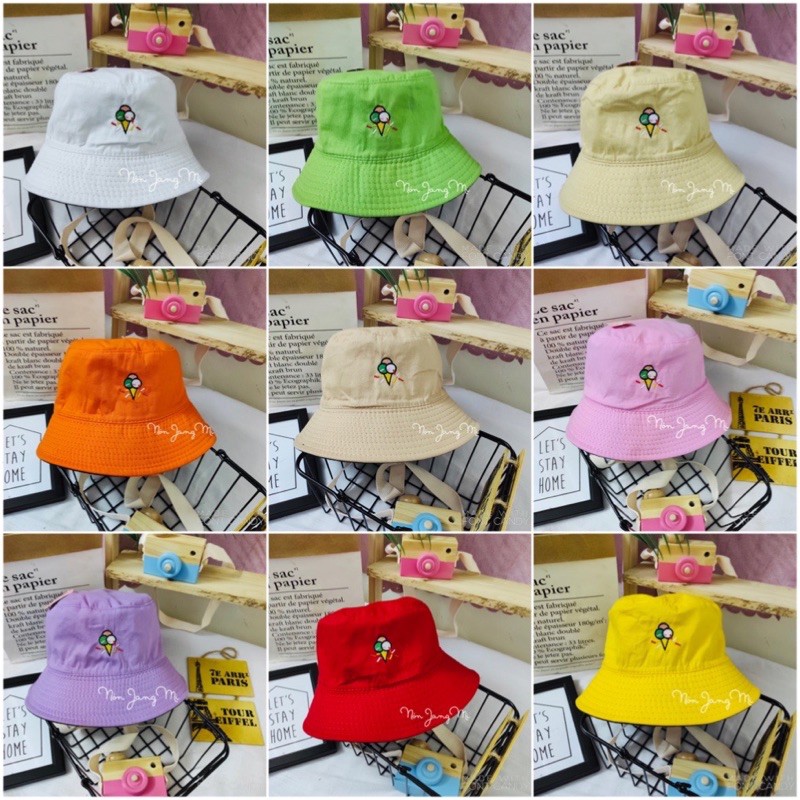 Nón Bucket 2 Mặt Que Kem