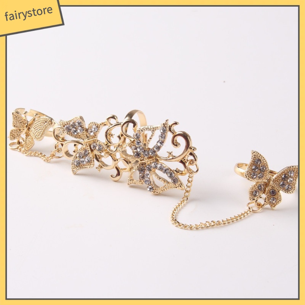 Nhẫn Hợp Kim Hình Bướm Đính Đá Xinh Xắn Cho Nữ