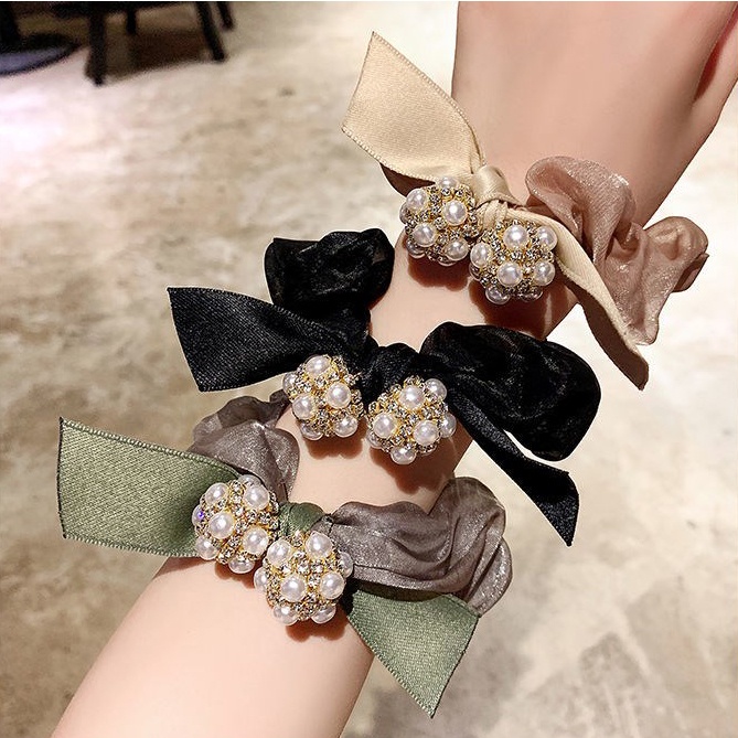 Dây Cột Tóc Đính Ngọc Trai Thời Trang Dành Cho Nữ