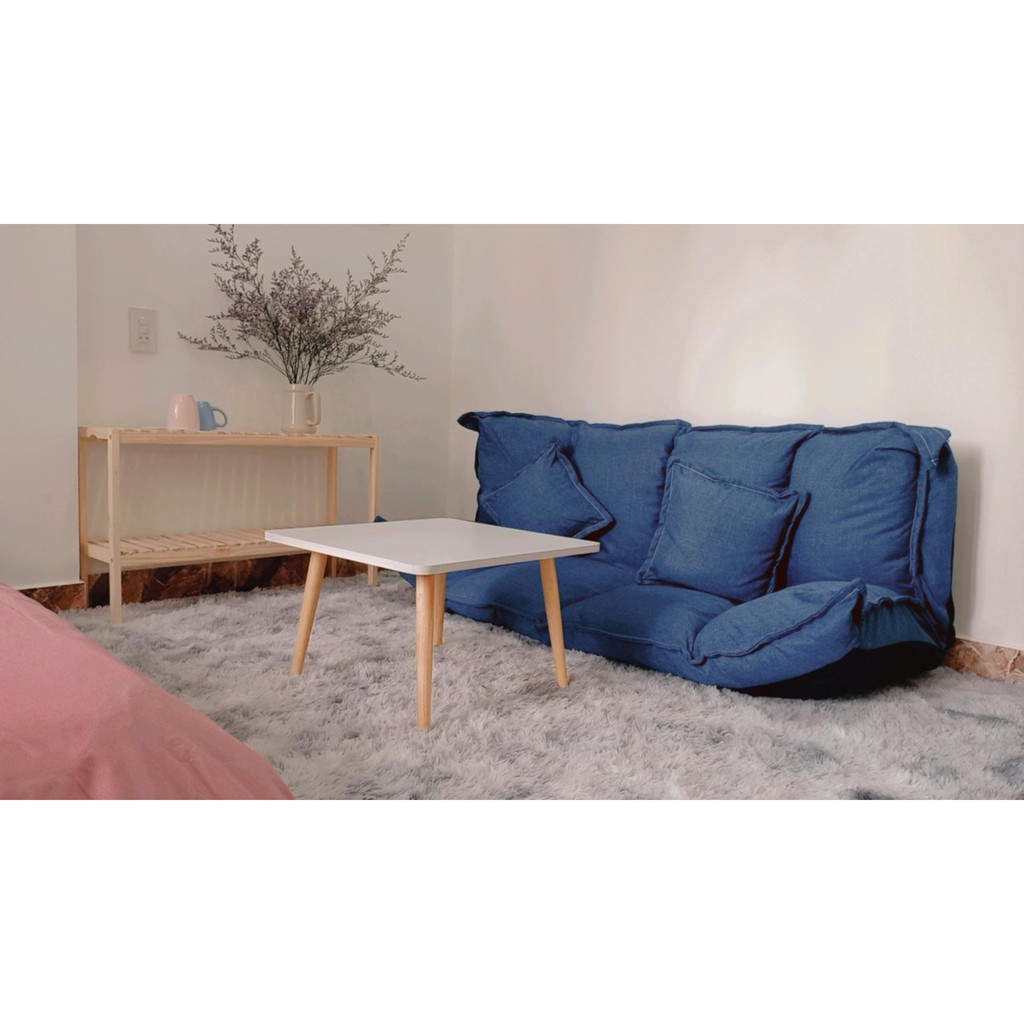 [ SALE VÔ ĐỊCH] Bàn trà Vuông sofa/cafe hiện đại ngồi bệt chân gỗ sồi phòng khách- GP75