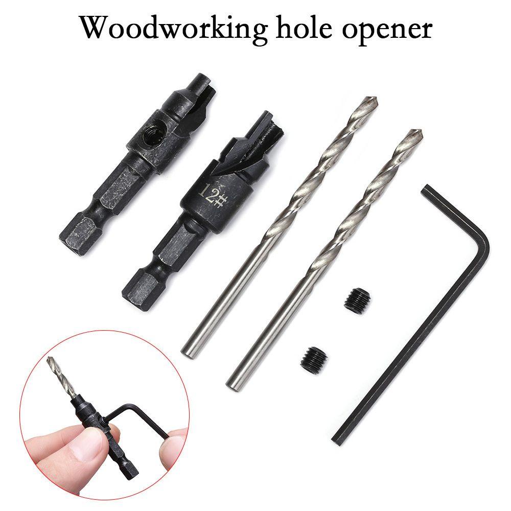 Bộ 5 Mũi Khoan Lỗ Lục Giác 1 / 4 &quot;Màu Đen Có Thể Điều Chỉnh