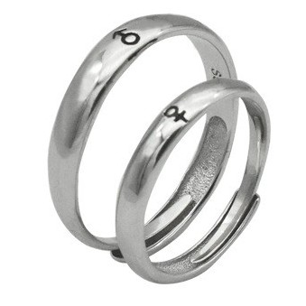 [Freesize] Nhẫn Đôi Nam/ Nữ Bạc 925 Cao Cấp ERASHOP 077939 - Biểu Tượng Giới Tính Độc Đáo, Đơn Giản Siêu Rẻ Đẹp