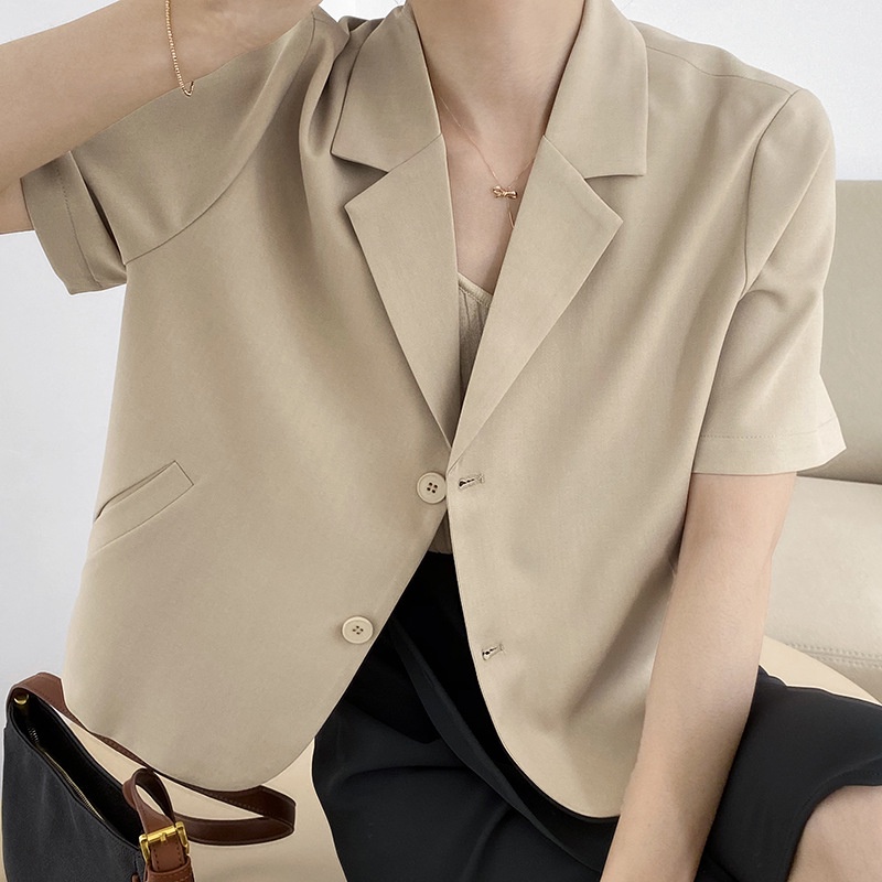 Áo Khoác Blazer Nữ Ngắn Tay Dáng Ngắn Công Sở Thanh Lịch Thời Trang Sugal AO KHOAC NU 002V2