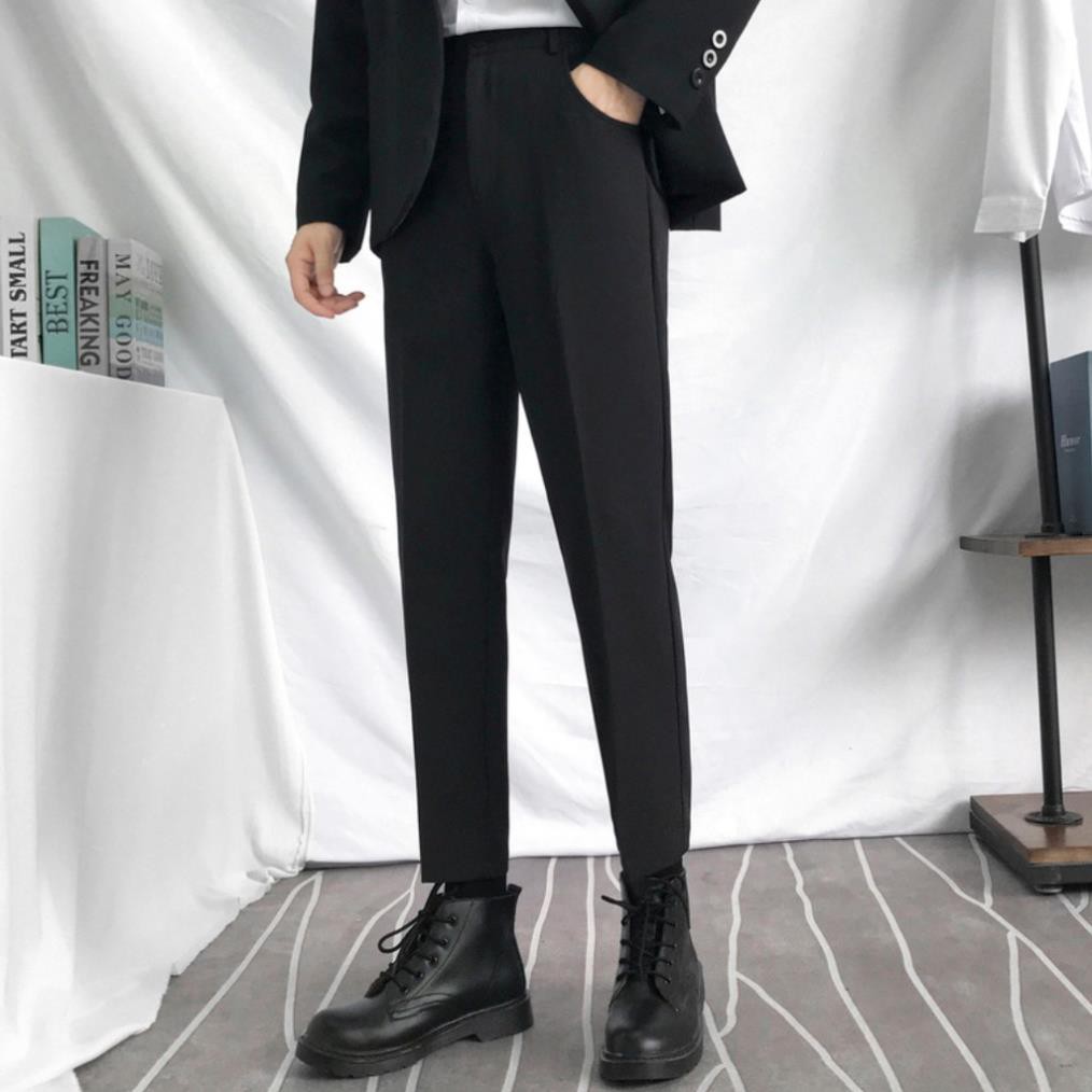 [Tiền Nào Của Đấy]Quần Tây, Quần Âu, Quần Vải Baggy Nam Màu Đen Vải Co Giãn, Không Xù Phong Cách Hàn Quốc -V01 | BigBuy360 - bigbuy360.vn