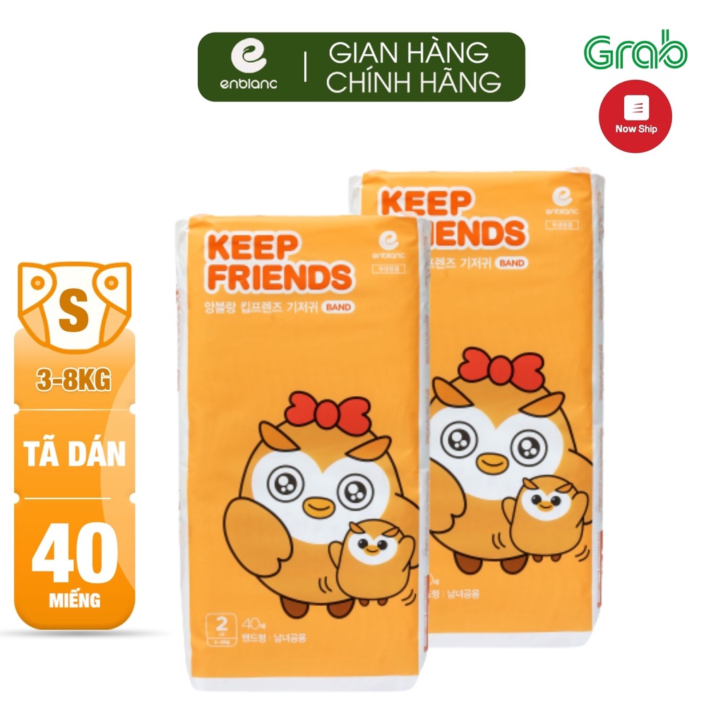 Combo 2 Tã Dán ENBLANC KEEP FRIENDS Size S40 Nội Địa Hàn Quốc Siêu Thoáng Mát, Thấm Hút