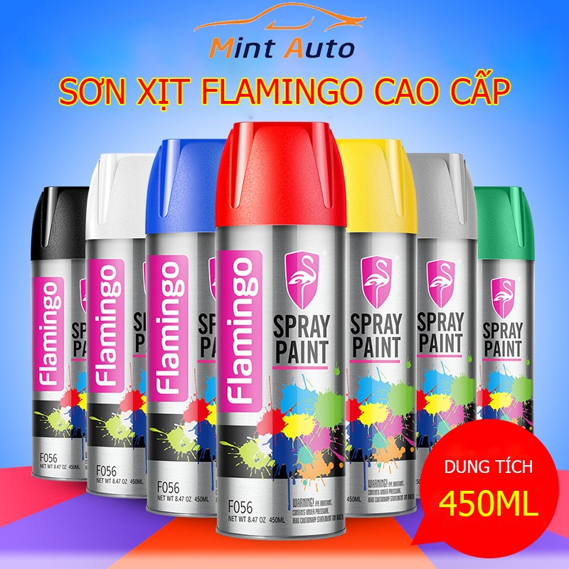 Sơn Xịt Cầm Tay Flamingo Nhiều Màu Sơn Ô Tô Xe Máy Tiện Lợi Dung Tích 450ml – MINTAUTO