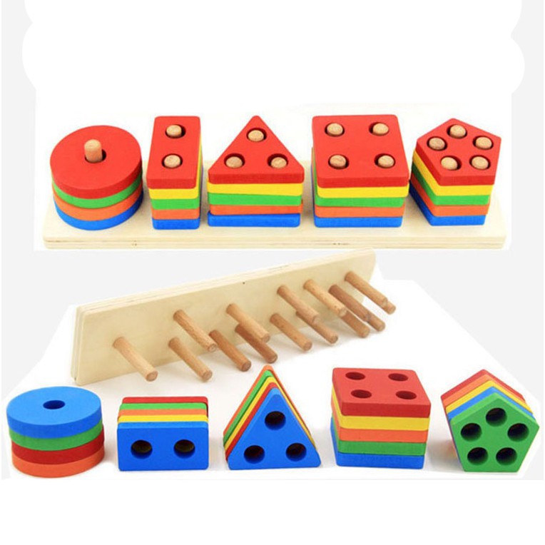 Bộ Giáo Cụ Montessori BR07A Phát Triển Tư Duy Trí Não, Bé Học Hình Khối Màu Sắc Và Các Kỹ Năng Cơ Bản