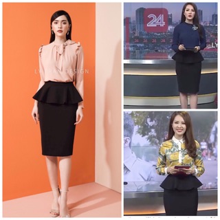 Chân váy công sở xếp bèo cách điệu🥰có ảnh thật🥰