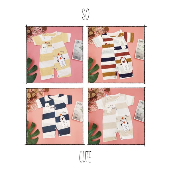 Body Cộc Cotton Kẻ Cho Bé 3-9KG