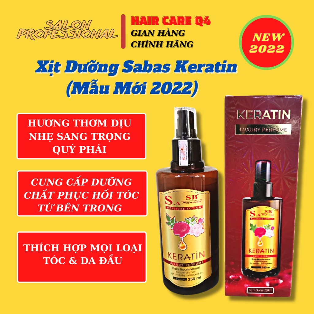 Sữa Dưỡng Tóc Keratin Luxury Perfume Daily Nourishment S.A Moisture Lotion Sabas 250ml Chính Hãng  - Hair Care Q4