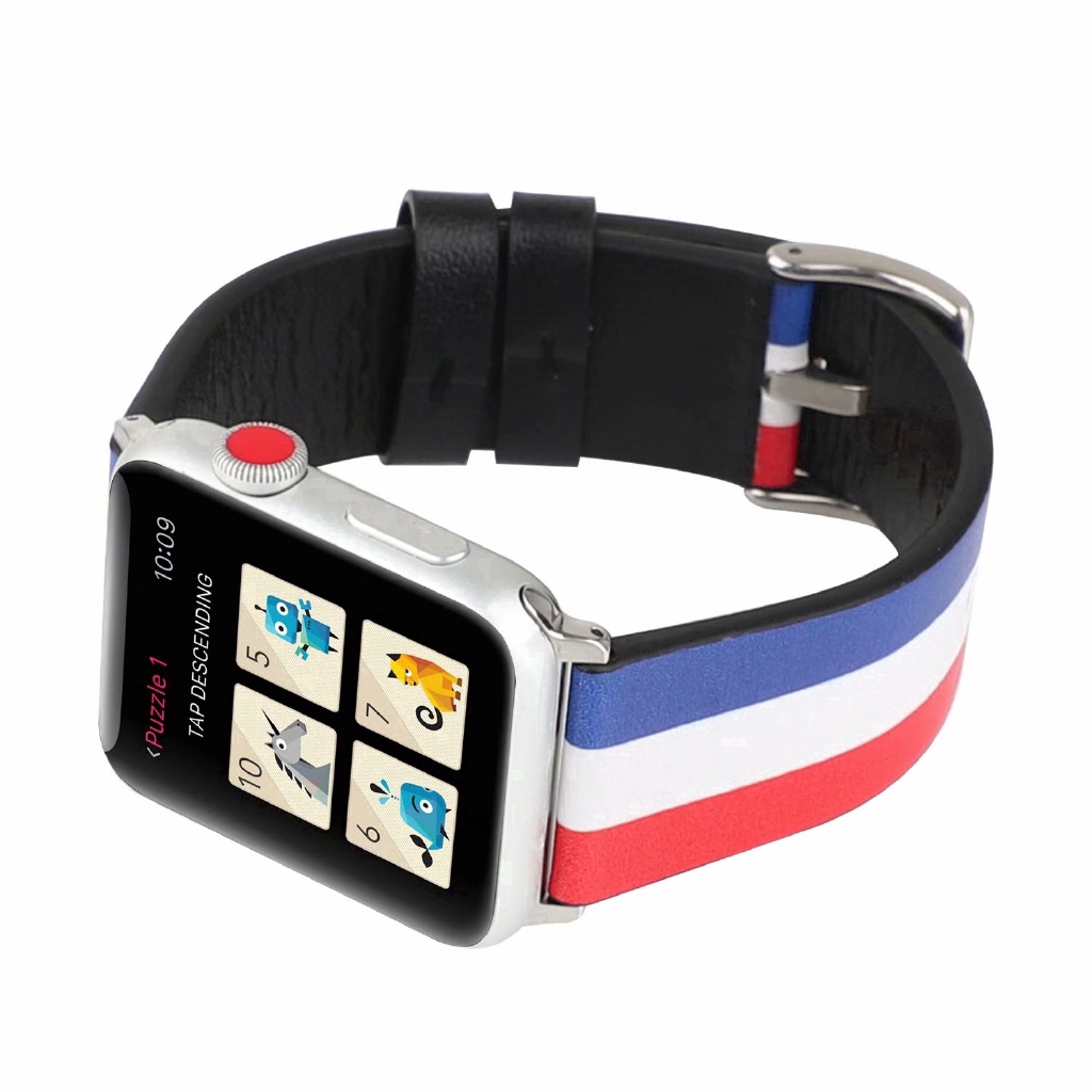 【Apple Watch Strap】Dây đeo nhiều màu bằng da cho đồng hồ thông minh Apple Watch Series se / 6 / 5 / 4 / 3 / 2 / 1 ( 38mm / 42mm )