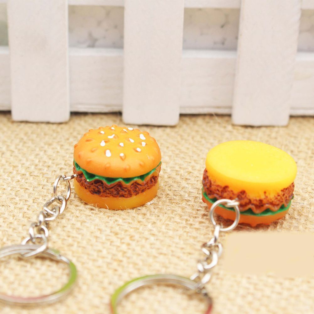 Móc khóa hình Hamburger thời trang cho nam