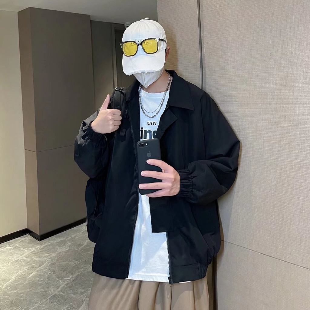 Áo khoác dáng rộng phong cách Hàn Quốc retro thời trang cho nam fashion áo khoác jacket nam  Unisex Áo khoác đồng màu