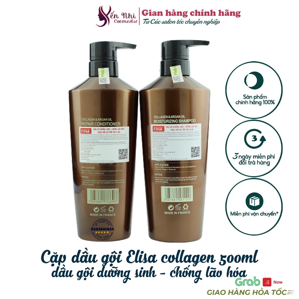 Elisa dầu gội thiên nhiên dưỡng sinh dầu gội elisa phục hồi hư tổn 500ml, Mỹ phẩm tóc yến nhi DG05